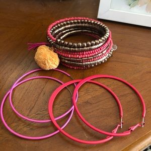 Bundle Loft Bracelet and Hoop Earrings